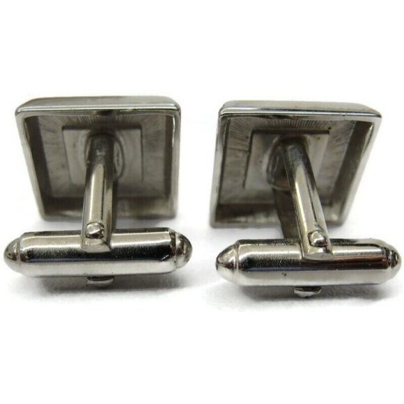 Tradition Silver Tone Cufflink Matching Tie Set Formal Wedding Tux Vintage IOB - Picture 11 of 16